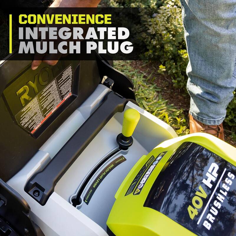 RYOBI 40-Volt HP Brushless 21 in. Whisper Series Cordless Walk-Behind Multi-Blade Push Mower - (2) 6.0 Ah Batteries & Charger - RY401220