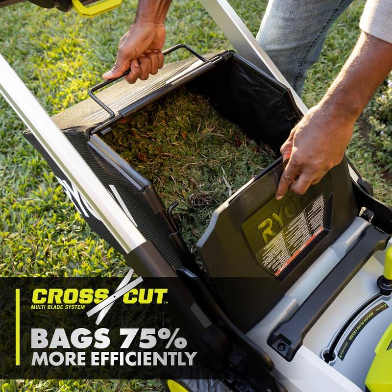 RYOBI 40-Volt HP Brushless 21 in. Whisper Series Cordless Walk-Behind Multi-Blade Push Mower - (2) 6.0 Ah Batteries & Charger - RY401220