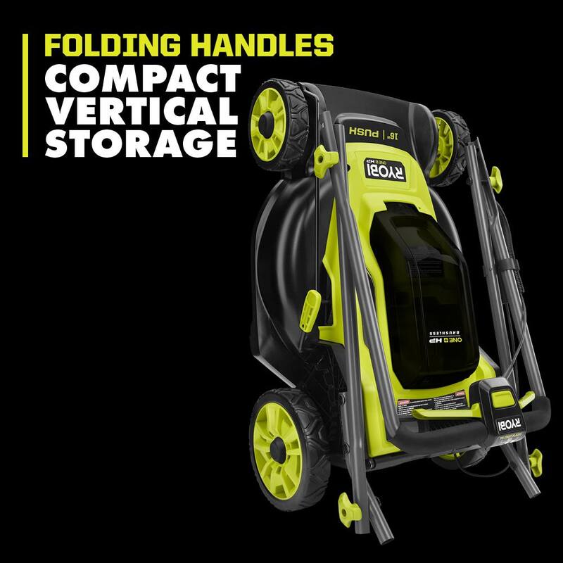 RYOBI ONE+ HP 18V Brushless 16 in. Cordless Battery Walk Behind Push Lawn Mower (Tool Only) - P1109BTL
