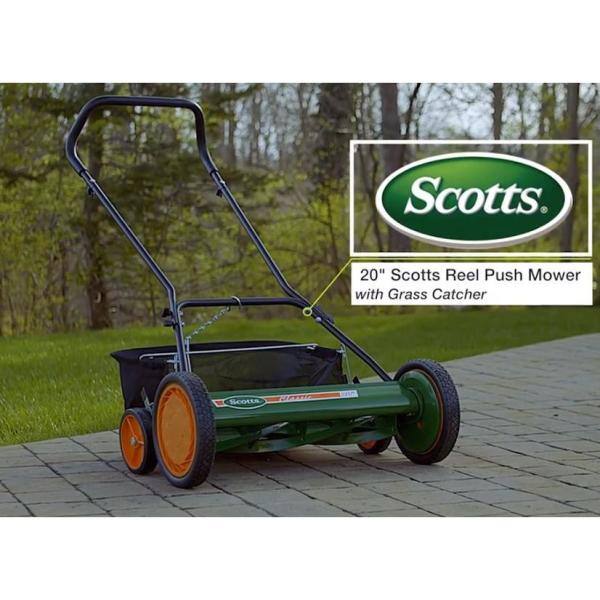 Scotts 20 in. Manual Walk Behind Reel Lawn Mower, Includes Grass Catcher - 2010-20SG