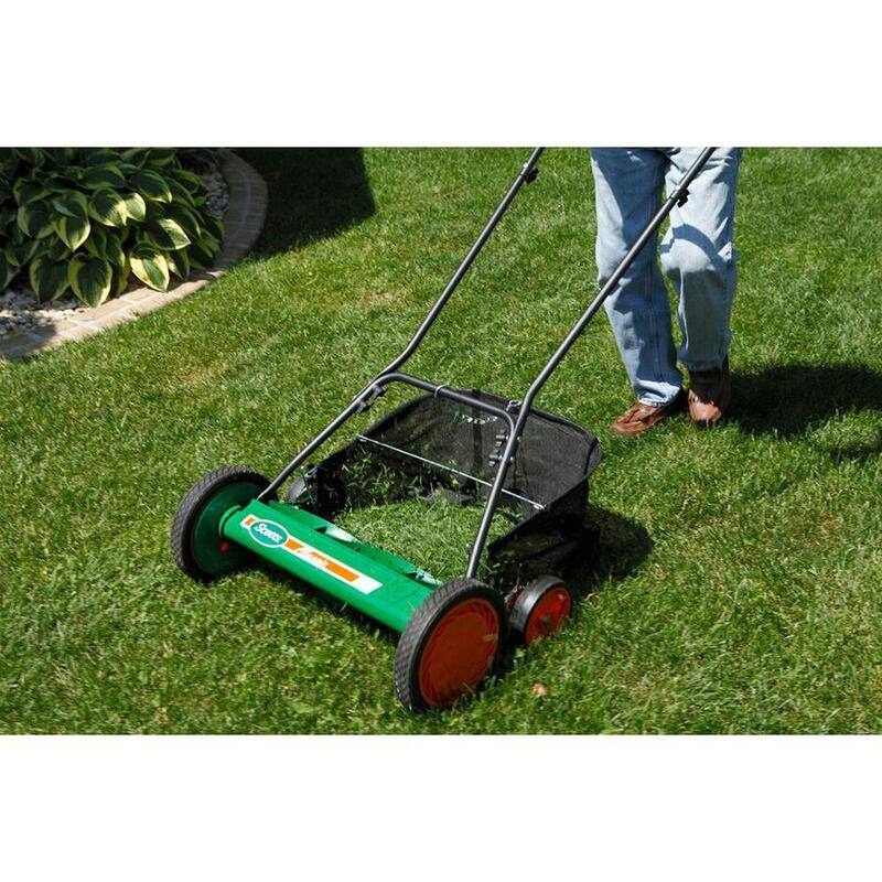 Scotts 20 in. Manual Walk Behind Reel Lawn Mower, Includes Grass Catcher - 2010-20SG