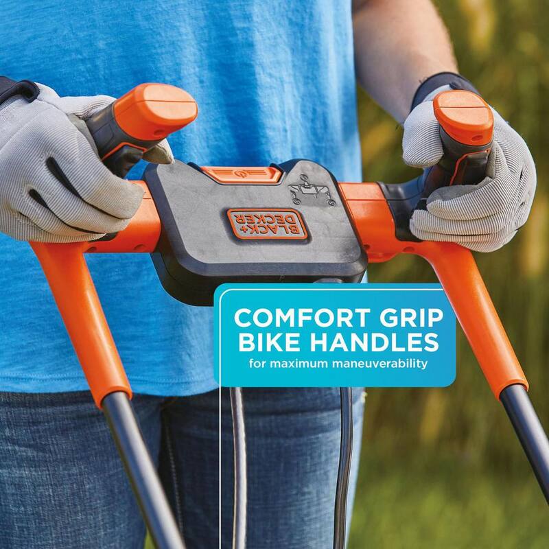 BLACK+DECKER 15 in. 10 AMP Corded Electric Walk Behind Push Lawn Mower and 14 in. 6.5 Amp Corded 2-In-1 String Trimmer & Lawn Edger - BEMW472BHWTA510