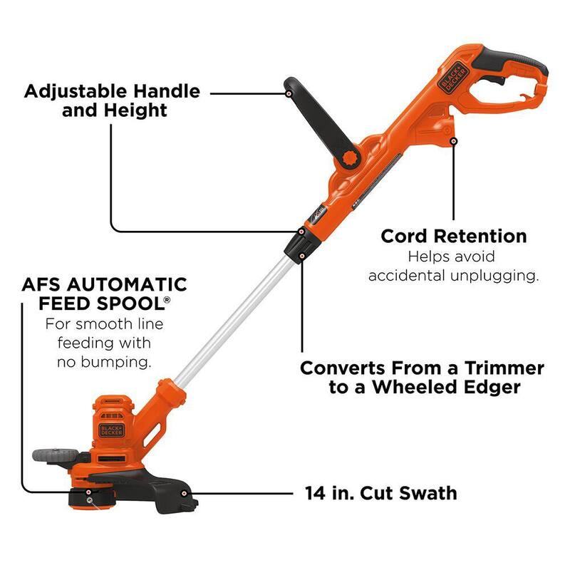 BLACK+DECKER 15 in. 10 AMP Corded Electric Walk Behind Push Lawn Mower and 14 in. 6.5 Amp Corded 2-In-1 String Trimmer & Lawn Edger - BEMW472BHWTA510