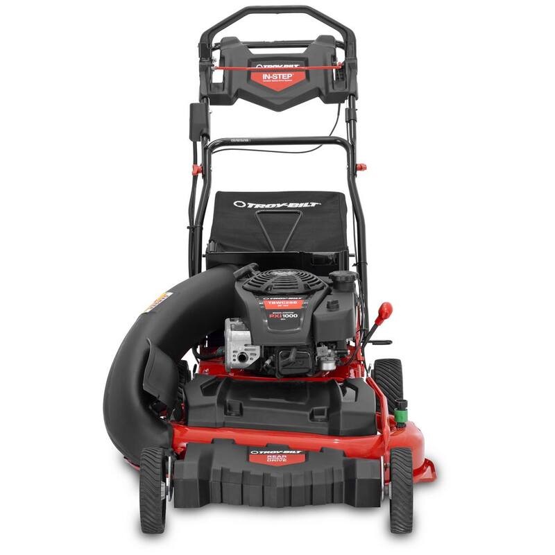 Troy-Bilt 28 in. 223cc Gas Walk Behind Self Propelled Lawn Mower with High Rear Wheels, 3-in-1 Cutting TriAction Cutting System - TBWC 28B