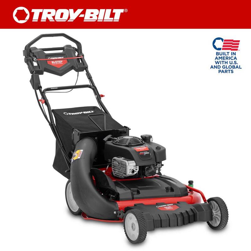 Troy-Bilt 28 in. 223cc Gas Walk Behind Self Propelled Lawn Mower with High Rear Wheels, 3-in-1 Cutting TriAction Cutting System - TBWC 28B