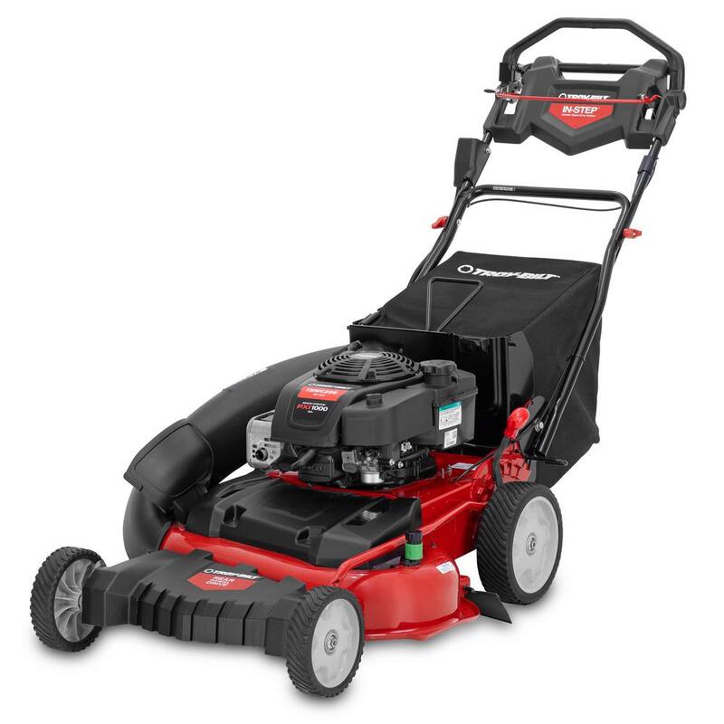 Troy-Bilt 28 in. 223cc Gas Walk Behind Self Propelled Lawn Mower with High Rear Wheels, 3-in-1 Cutting TriAction Cutting System - TBWC 28B