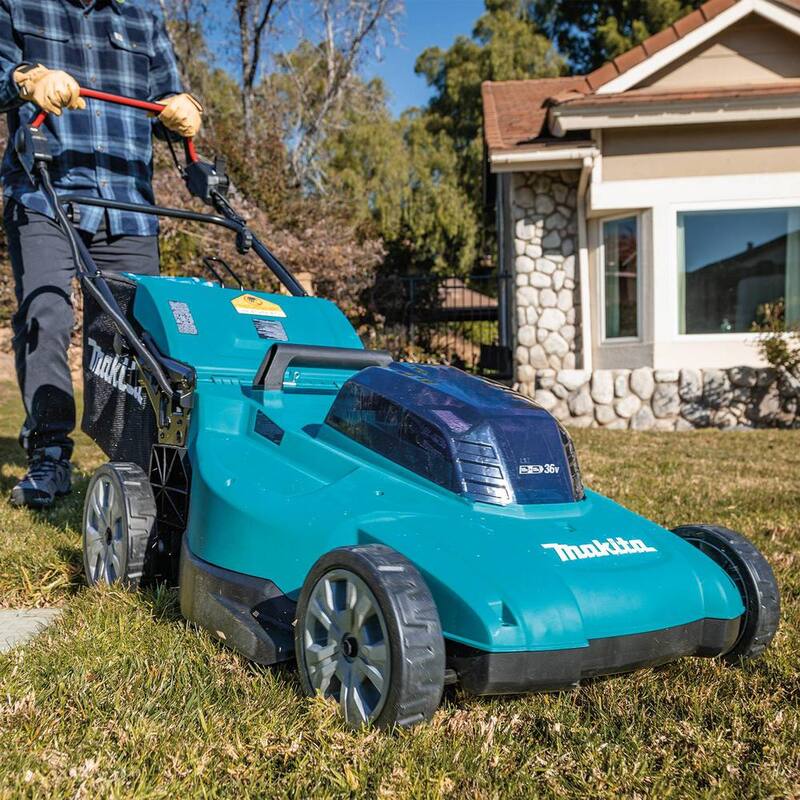 Makita 18V X2 (36V) LXT Lithium-Ion Cordless 19 in. Walk Behind Self-Propelled Lawn Mower Kit w/4 batteries (5.0Ah) - XML14CT1