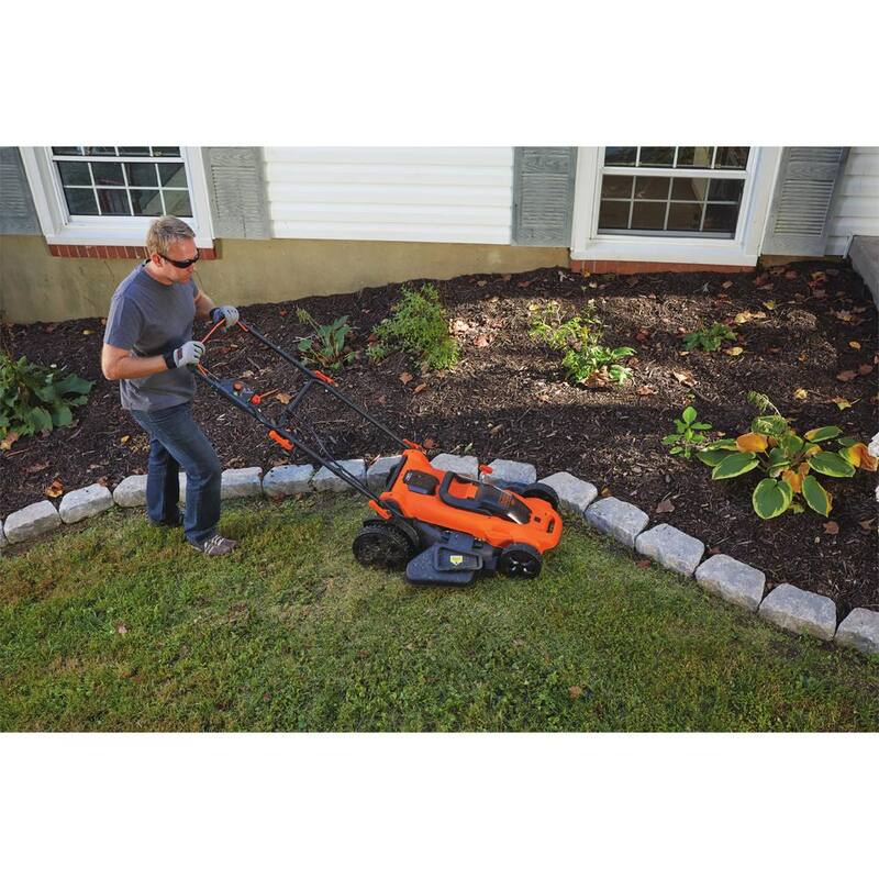 BLACK+DECKER 40V MAX 20 in. Battery Powered Walk Behind Push Lawn Mower with (2) 2Ah Batteries & Charger - CM2043C