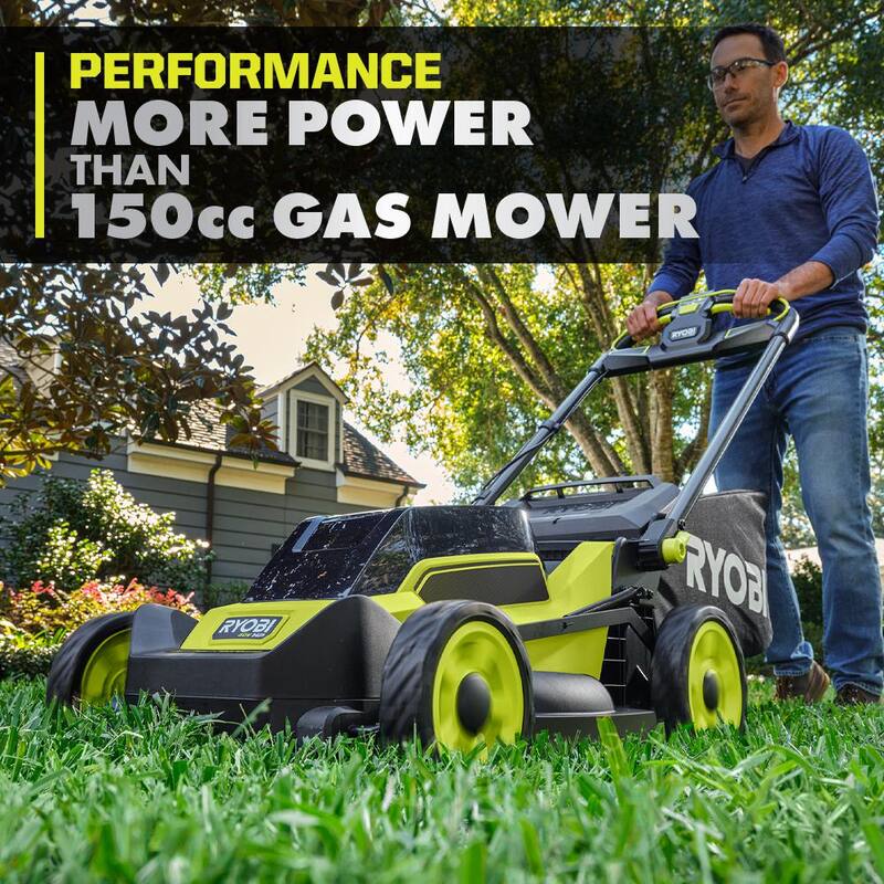 RYOBI 40-Volt HP Brushless 20 in. Cordless Electric Walk Behind Self-Propelled Mower and Trimmer - (2) Batteries/(2) Chargers - RY401180VNM-RY40HPST01K