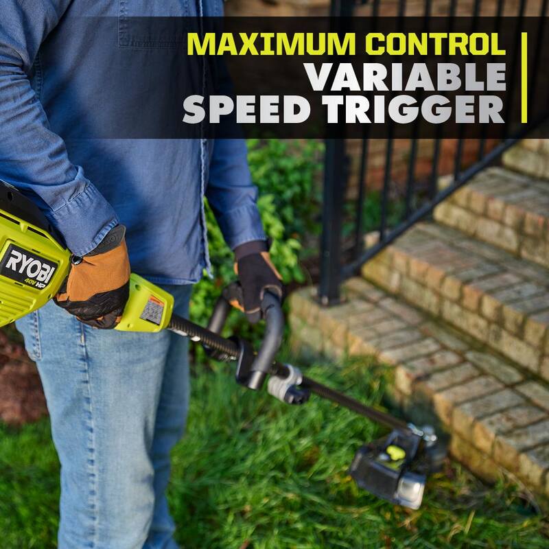 RYOBI 40-Volt HP Brushless 20 in. Cordless Electric Walk Behind Self-Propelled Mower and Trimmer - (2) Batteries/(2) Chargers - RY401180VNM-RY40HPST01K