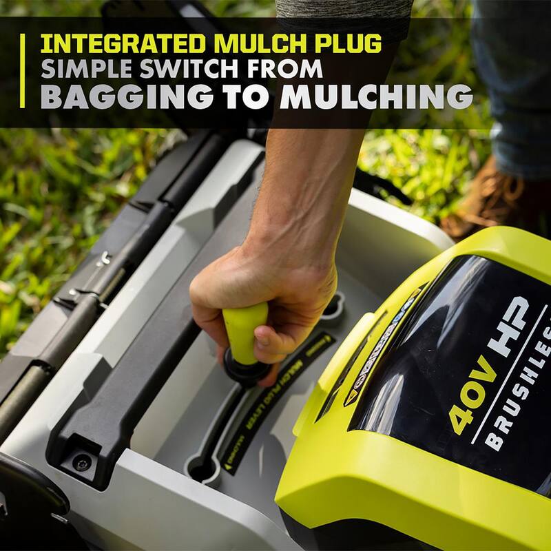 RYOBI 40-Volt HP Brushless Whisper Series 21 in. Walk Behind Self-Propelled All Wheel Drive Mower Trimmer 3 Batteries Chargers - RY401210-4X