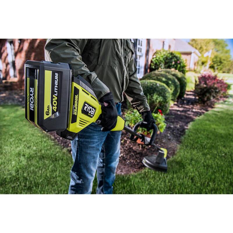 RYOBI 40-Volt HP Brushless Whisper Series 21 in. Walk Behind Self-Propelled All Wheel Drive Mower Trimmer 3 Batteries Chargers - RY401210-4X