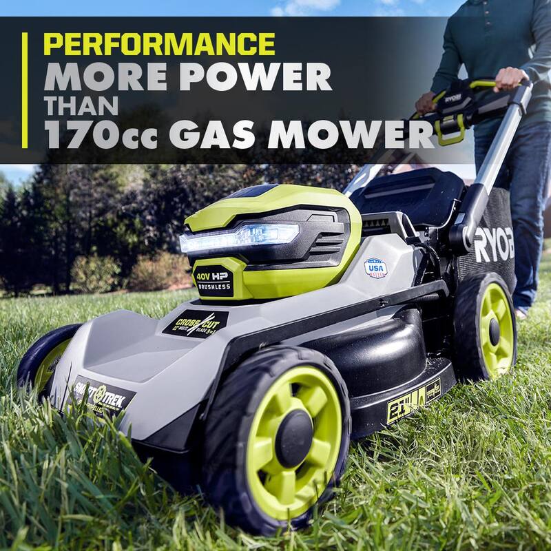 RYOBI 40-Volt HP Brushless 21 in. Cordless Battery Walk Behind Dual-Blade Self-Propelled Mower (Tool Only) - RY401015BTL