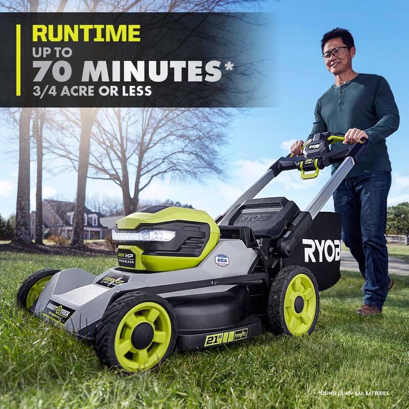 RYOBI 40-Volt HP Brushless 21 in. Cordless Battery Walk Behind Dual-Blade Self-Propelled Mower (Tool Only) - RY401015BTL