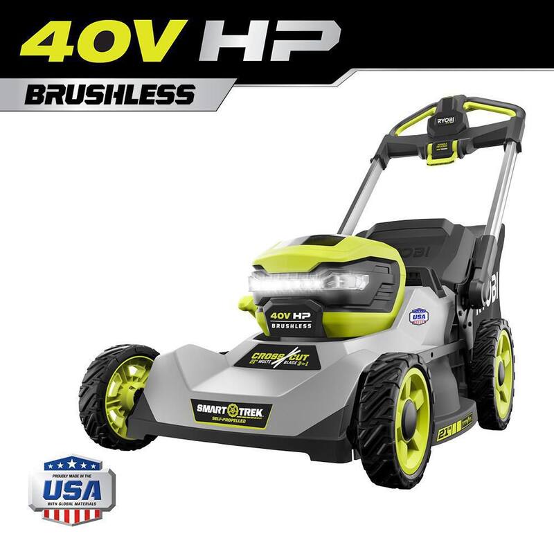 RYOBI 40-Volt HP Brushless 21 in. Cordless Battery Walk Behind Dual-Blade Self-Propelled Mower (Tool Only) - RY401015BTL