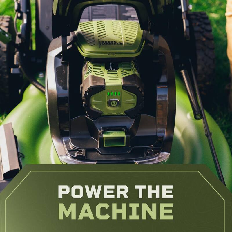 Green Machine 62V Brushless 22 in. Electric Cordless Battery Self- Propelled Lawn Mower with 2 4.0 Ah Batteries and Charger - GMSM6200
