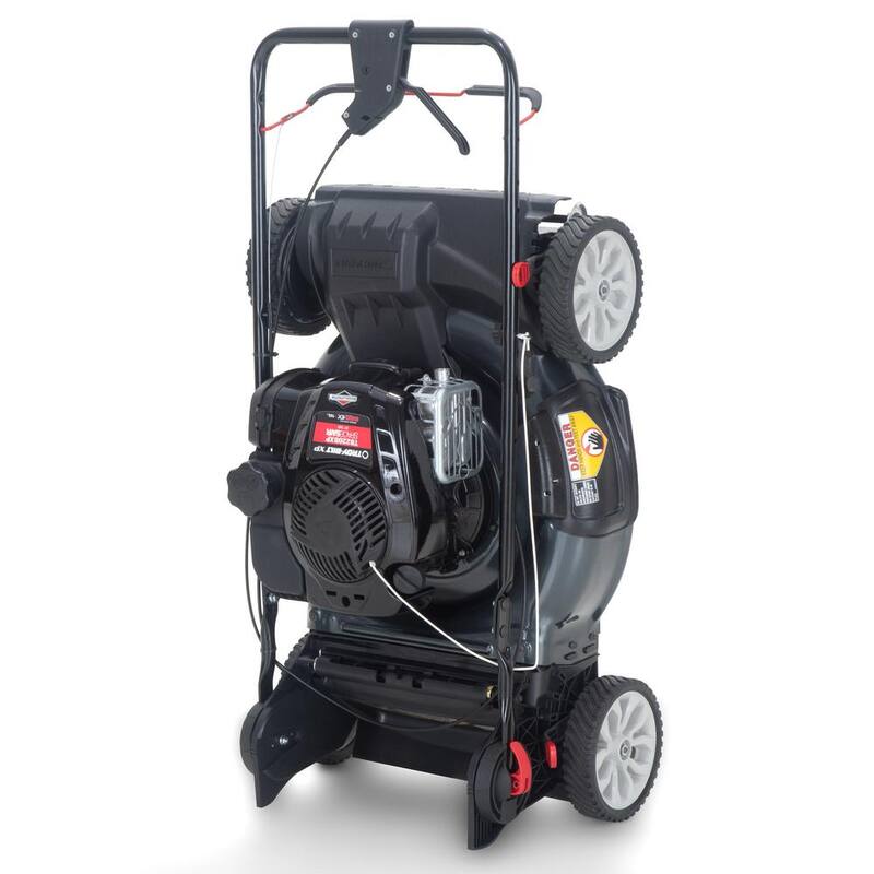 Troy-Bilt XP 21 in. 150 cc Vertical Storage Briggs and Stratton ReadyStart Series Gas Engine 3-in-1 FWD Self Propelled Lawn Mower - TB220B XP Space Savr