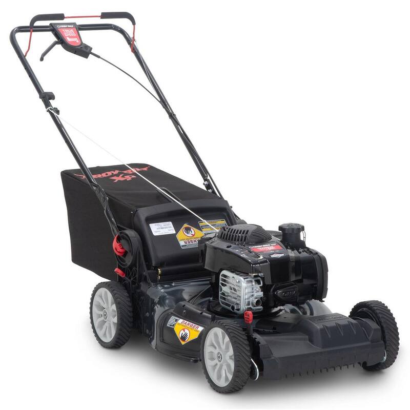 Troy-Bilt XP 21 in. 150 cc Vertical Storage Briggs and Stratton ReadyStart Series Gas Engine 3-in-1 FWD Self Propelled Lawn Mower - TB220B XP Space Savr