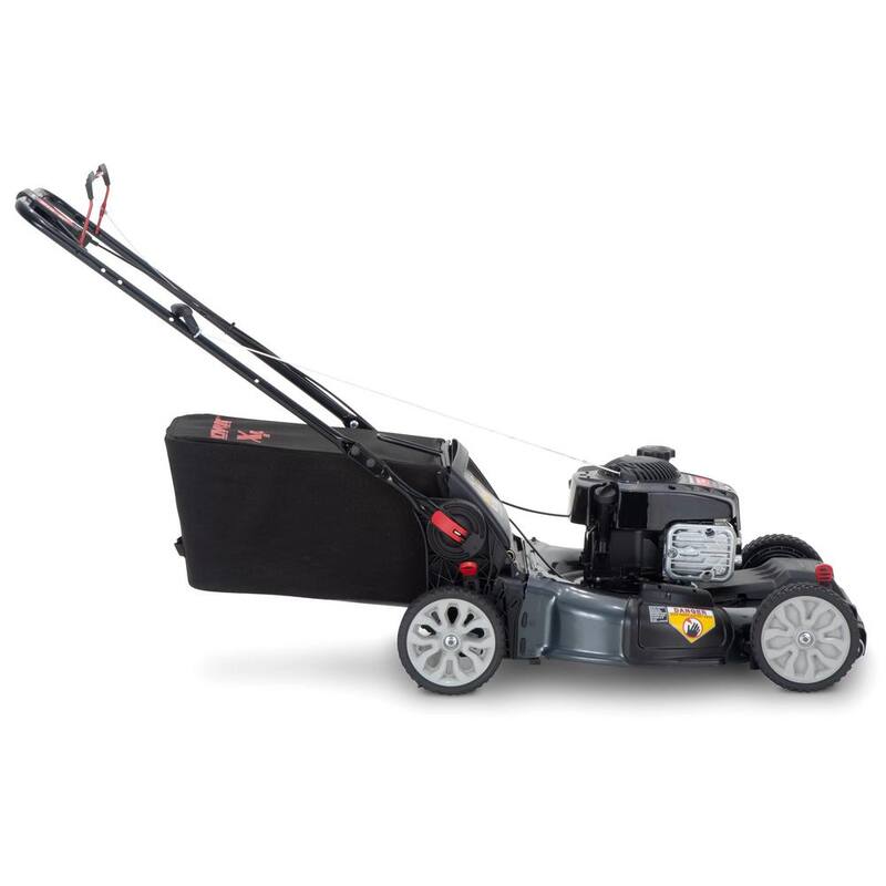Troy-Bilt XP 21 in. 150 cc Vertical Storage Briggs and Stratton ReadyStart Series Gas Engine 3-in-1 FWD Self Propelled Lawn Mower - TB220B XP Space Savr