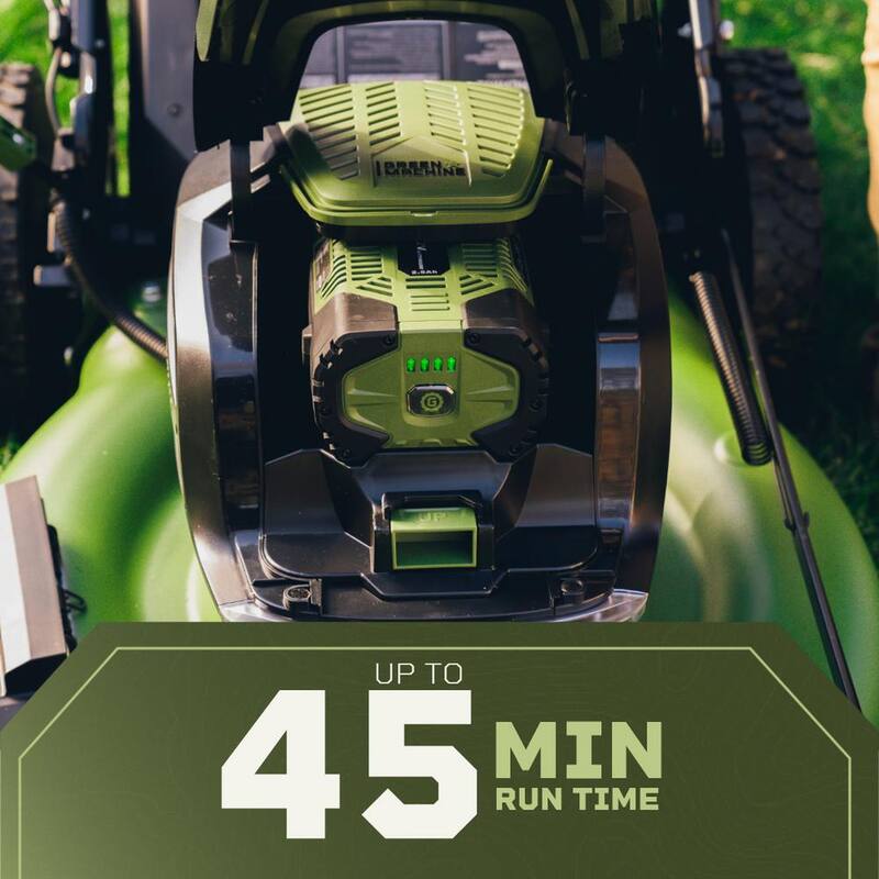 Green Machine 62V Cordless 3-in-1 High Wheel Push Walk Behind Mower, Brushless 22 In. Cutting Width with 4Ah Battery and Rapid Charger - GMPM6200