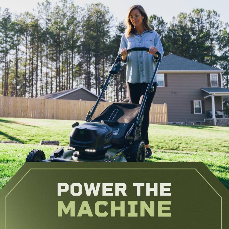 Green Machine 62V Cordless 3-in-1 High Wheel Push Walk Behind Mower, Brushless 22 In. Cutting Width with 4Ah Battery and Rapid Charger - GMPM6200