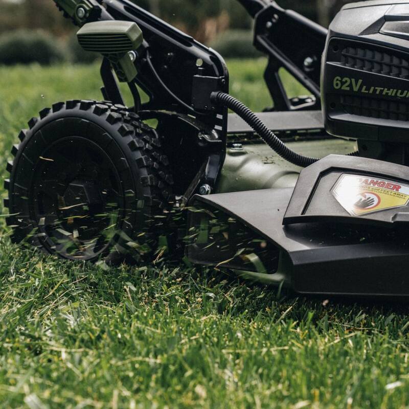 Green Machine 62V Cordless 3-in-1 High Wheel Push Walk Behind Mower, Brushless 22 In. Cutting Width with 4Ah Battery and Rapid Charger - GMPM6200