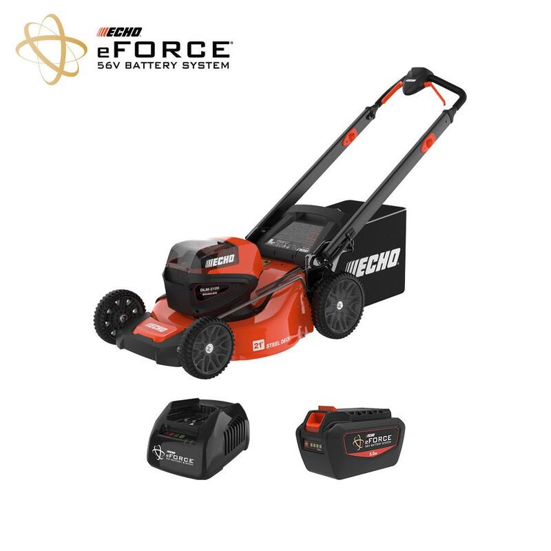 ECHO eFORCE 21 in. 56-Volt Cordless Battery Walk Behind Push Lawn Mower with 5.0 Ah Battery and Standard Charger - DLM-2100C2
