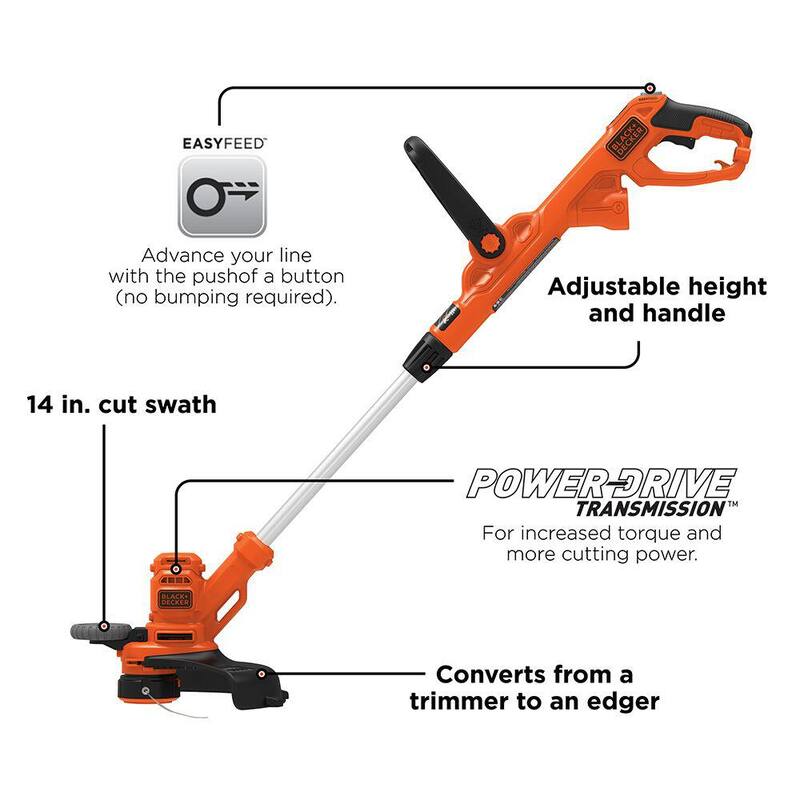 BLACK+DECKER 20 in. 13 AMP Corded Electric Walk Behind Push Lawn Mower and 14 in. 6.5 Amp Corded Single Line String Trimmer/ Edger - MM2000WBESTE620