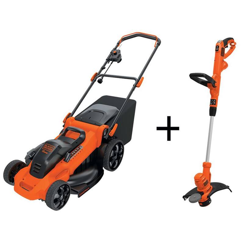 BLACK+DECKER 20 in. 13 AMP Corded Electric Walk Behind Push Lawn Mower and 14 in. 6.5 Amp Corded Single Line String Trimmer/ Edger - MM2000WBESTE620