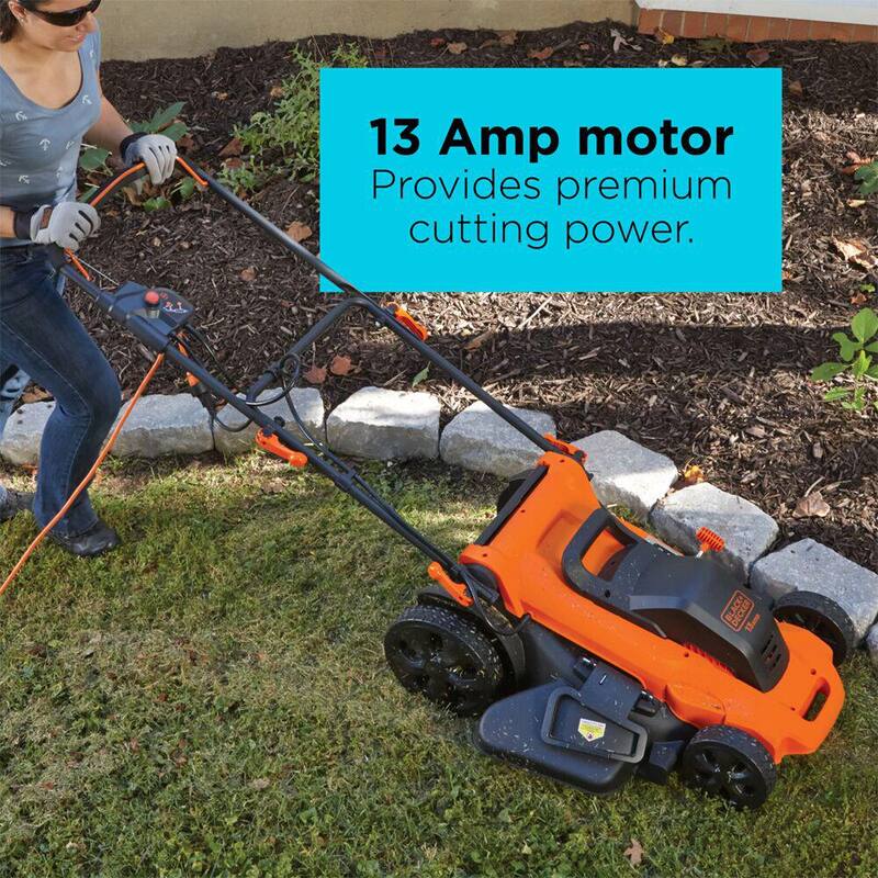 BLACK+DECKER 20 in. 13 AMP Corded Electric Walk Behind Push Lawn Mower and 14 in. 6.5 Amp Corded Single Line String Trimmer/ Edger - MM2000WBESTE620