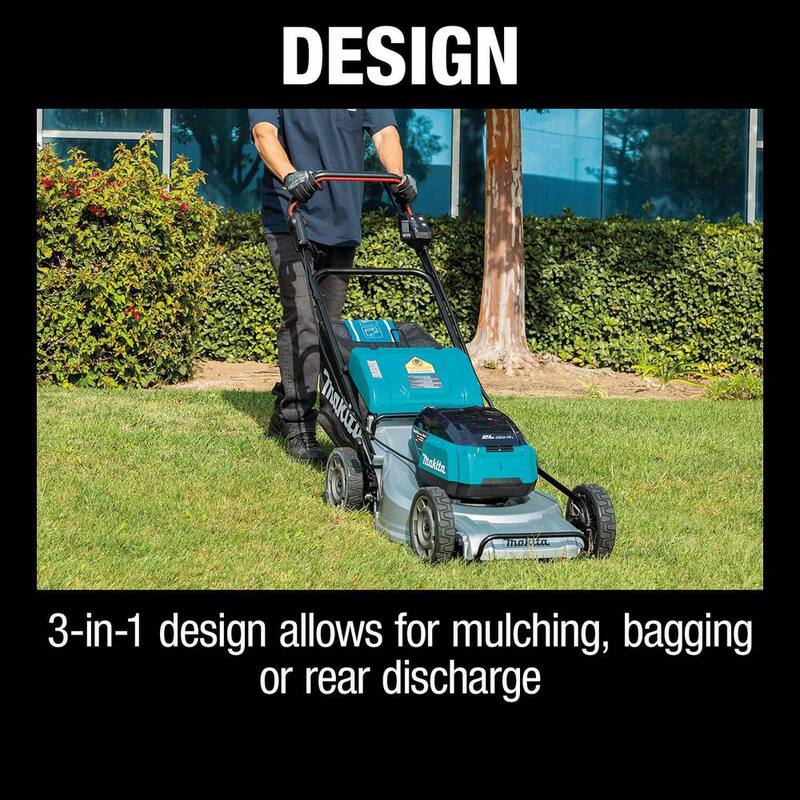 Makita 21 in. 18V X2 (36V) LXT Lithium-Ion Brushless Cordless Walk Behind Self-Propelled Lawn Mower Kit (5.0Ah) - XML09PT1