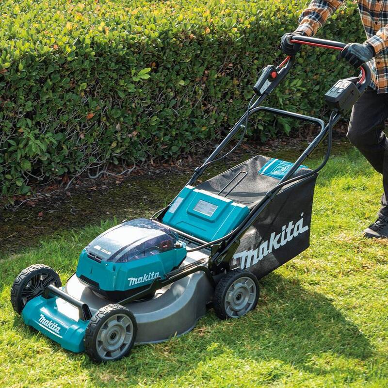Makita 21 in. 18V X2 (36V) LXT Lithium-Ion Cordless Walk Behind Push Lawn Mower Kit with 4 Batteries (5.0 Ah) - XML07PT1