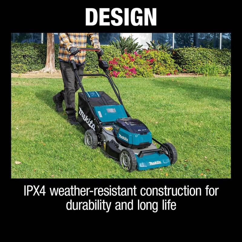 Makita 21 in. 18V X2 (36V) LXT Lithium-Ion Cordless Walk Behind Push Lawn Mower Kit with 4 Batteries (5.0 Ah) - XML07PT1