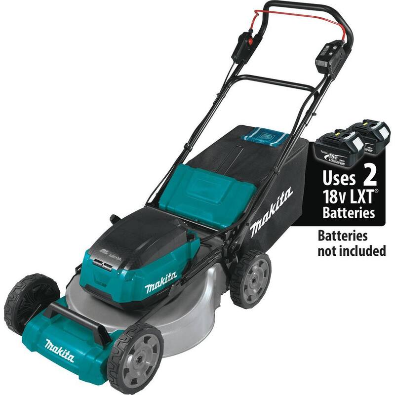 Makita 21 in. 18V X2 (36V) LXT Lithium-Ion Cordless Walk Behind Push Lawn Mower Kit with 4 Batteries (5.0 Ah) - XML07PT1