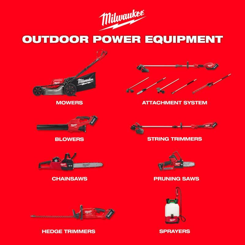 Milwaukee M18 FUEL Brushless Cordless 21 in. Walk Behind Dual Battery Self-Propelled Mower w/(2)12Ah Batteries & High Lift Blade - 2823-22HD-49-16-2735