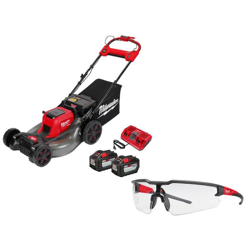 Milwaukee M18 FUEL Brushless Cordless 21 in. Walk Behind Dual Battery Self-Propelled Mower w/(2) 12Ah Batteries & Safety Glasses - 2823-22HD-48-73-2010
