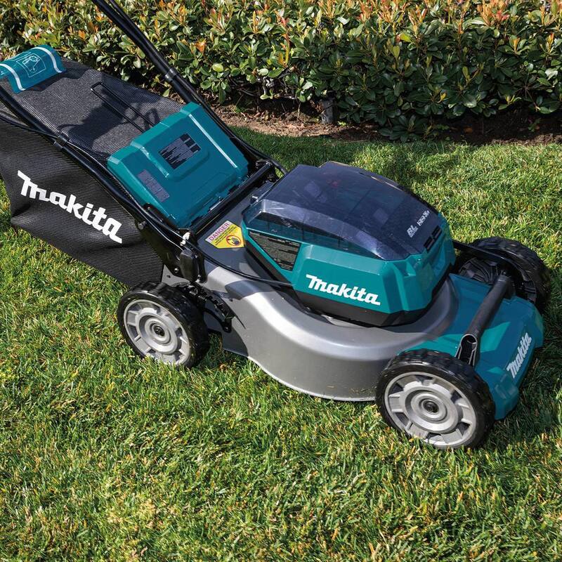 Makita 18 in. 18V X2 (36V) LXT Lithium-Ion Cordless Walk Behind Self Propelled Lawn Mower Kit with 4 Batteries (5.0 Ah) - XML06PT1