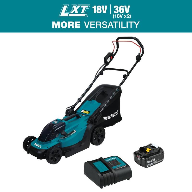 Makita 13 in. 18V LXT Lithium-Ion Cordless Walk Behind Push Lawn Mower Kit (4.0Ah) - XML12SM1