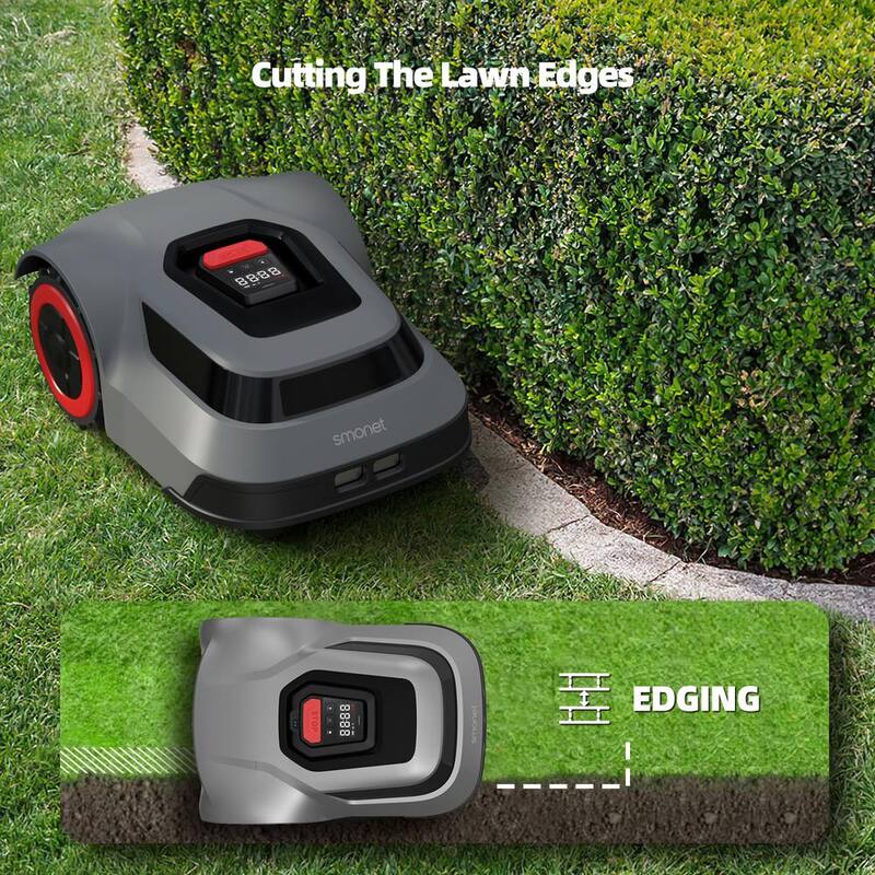 smonet 8 in. Robot Lawn Mower - Automatic Lawnmower Battery Powered APP Control, Smart Path Planning, Up to 1/4 Acre - RLM1000