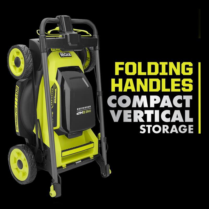 RYOBI ONE+ 18V HP Brushless Whisper Series 20" Battery Self-Propelled Dual Blade Walk Behind Mower/Trimmer/Batteries/Chargers - P11100-4X