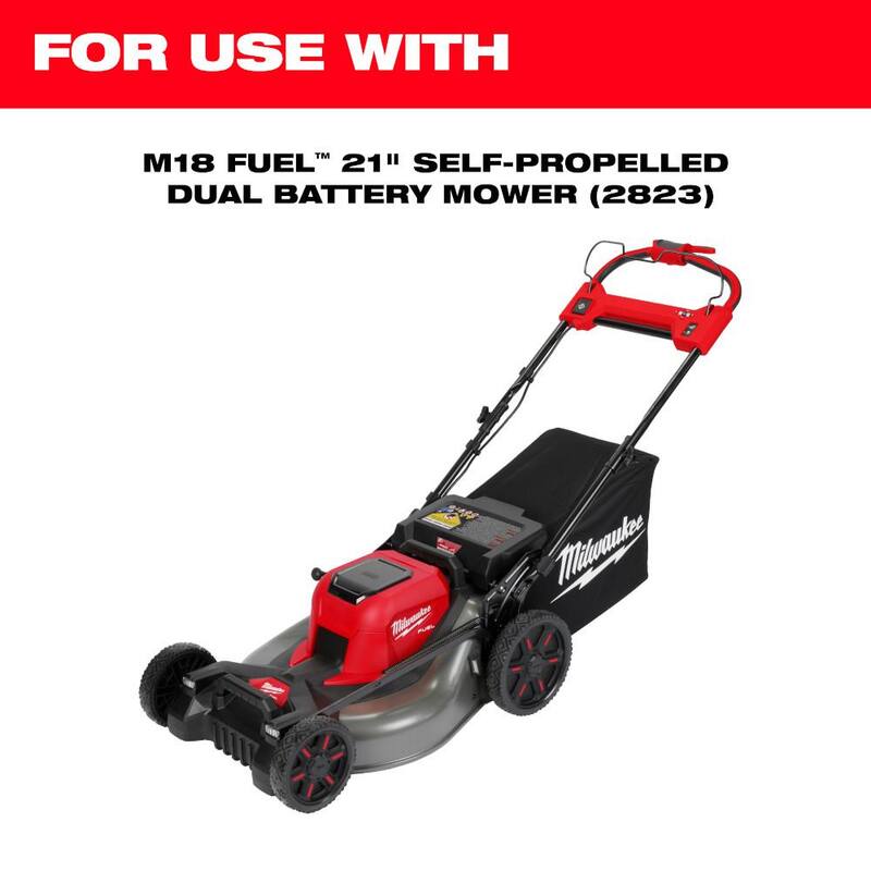Milwaukee M18 FUEL Brushless Cordless 21 in. Walk Behind Dual Battery Self-Propelled Mower w/(2)12Ah Batteries & Replacement Blade - 2823-22HD-49-16-2734