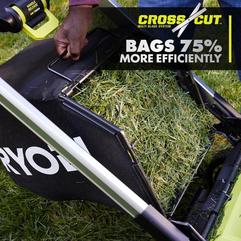 RYOBI 40-Volt HP Brushless 21 in. Cordless Walk Behind Multi-Blade Self-Propelled Mower & Trimmer - 2 Batteries and 2 Chargers - RY401150US-RY40HPST01B