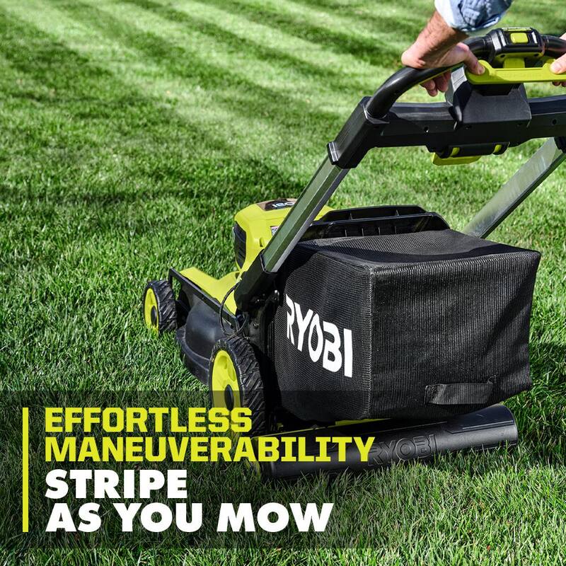 RYOBI 40V HP Brushless 21 in Cordless Walk Behind Self-Propelled Lawn Mower & Lawn Striper w/(2) 6.0 Ah Batteries and Charger - RY401140-ACLS01