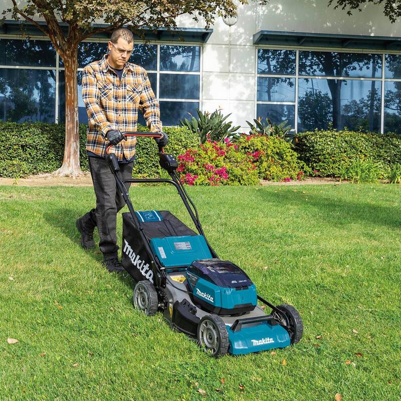 Makita 18V X2(36V) LXT Lithium-Ion Cordless 21 in. Walk Behind Lawn Mower Kit w/4 Batteries 5.0Ah with 18V Blower, Tool Only - XML07PT1-XBU03Z