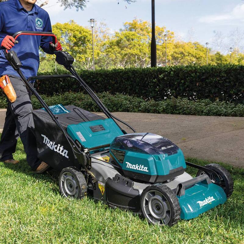 Makita 18V X2(36V) LXT Lithium-Ion Cordless 21 in. Walk Behind Lawn Mower Kit w/4 Batteries 5.0Ah with 18V Blower, Tool Only - XML07PT1-XBU03Z