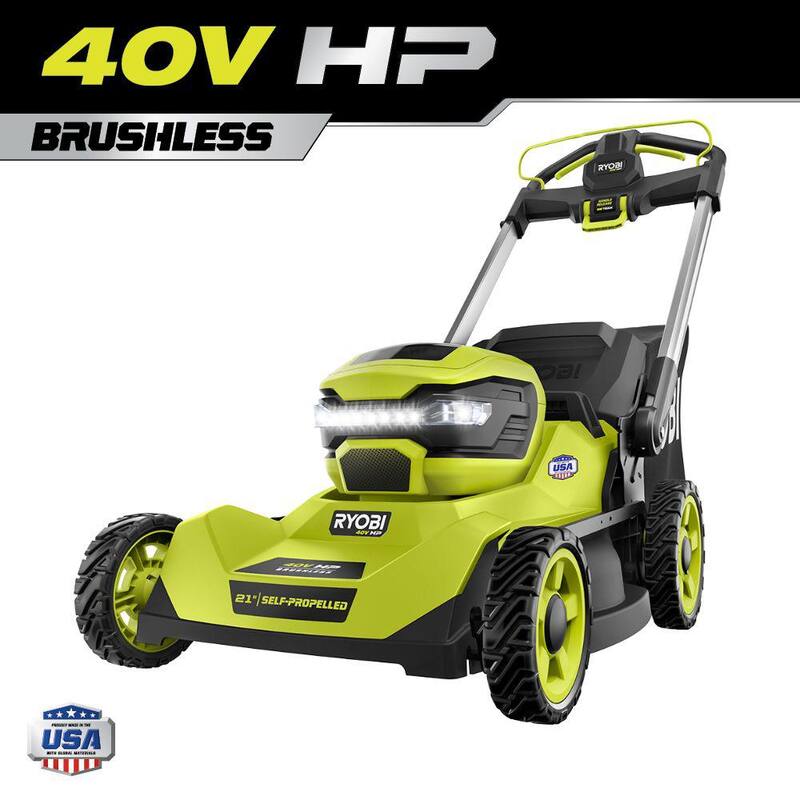 RYOBI 40-Volt HP Brushless 21 in. Cordless Battery Walk Behind Self-Propelled Lawn Mower (Tool Only) - RY401014BTL