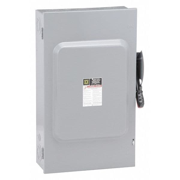 Interruptor de seguridad con fusible Square D, pesado, 240V CA, 3 polos, 200 A, NEMA 1 - H324N