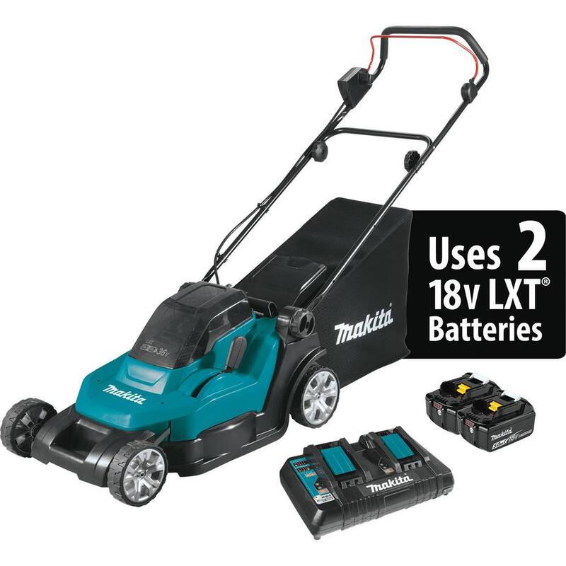 Makita 18V X2 (36V) LXT Cordless 17 in. Residential Lawn Mower Kit (5.0Ah) with bonus 18V LXT 20 L.E.D. Work Light, Light Only - XML05PT-DML805