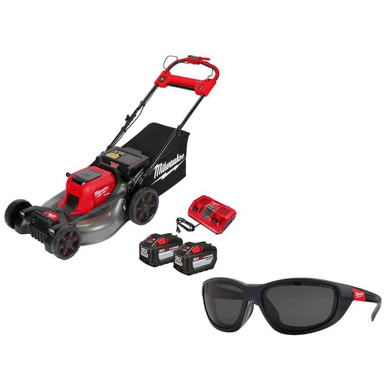 Milwaukee M18 FUEL Brushless Cordless 21 in. Walk Behind Dual Battery Self-Propelled Mower w/(2)12Ah Batteries & Polarized Glasses - 2823-22HD-48-73-2045