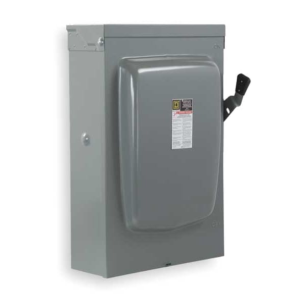 Interruptor de seguridad fusible Square D, Deber General, 240V AC, 2PST, 30 A, NEMA 3R - D211NRB
